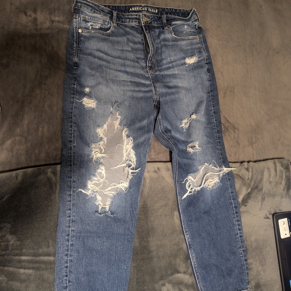 American Eagle Outfitters Blue Distressed Jeans